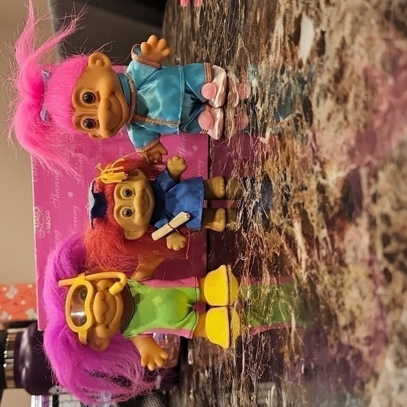 3 vintage Troll dolls - Picture 1 of 9
